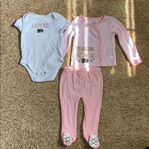 Baby girls NFL Flyers 3 piece matching set